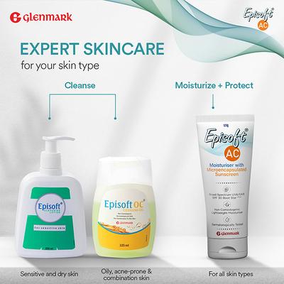 Glenmark Episoft AC Moisturizer with Sunscreen, SPF 30+ for Men and Women 125 gm - Day Cream