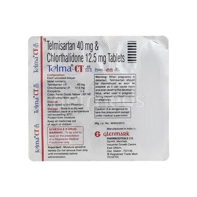 Telma CT 40/12.5mg Tablet 15'S - Hypertension-Ang