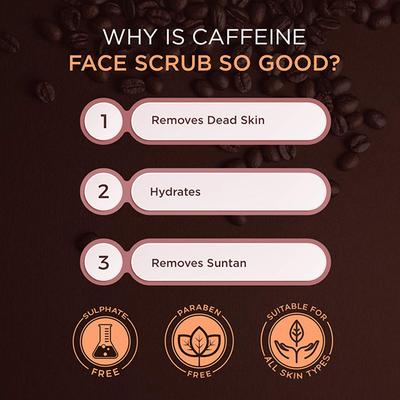 The Man Company Tan Removal Caffeine Face Scrub with Coffee Arabica Aloe Vera 100 gm - Face Scrubs