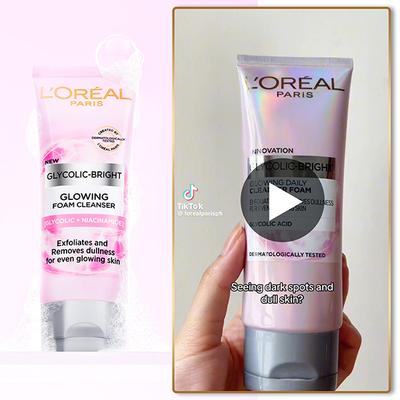 L'Oreal Paris Glycolic Bright Daily Foaming Face Cleanser 100 ml - Face Wash & Cleansers