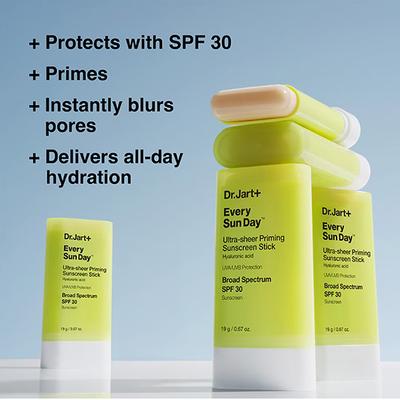 Dr.Jart+ Every Sun Day Ultra-Sheer Priming Sunscreen Stick SPF 30 with Hyaluronic Acid 19 gm - Face Sunscreen