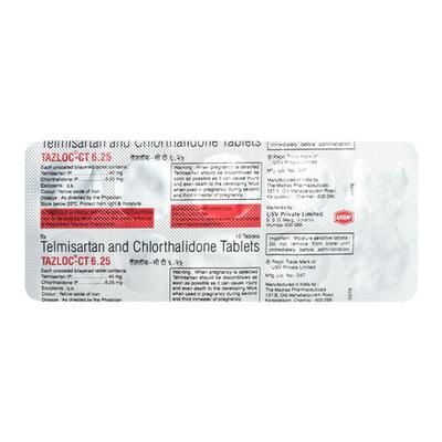 Tazloc CT 6.25mg Tablet 10'S - Hypertension-Ang
