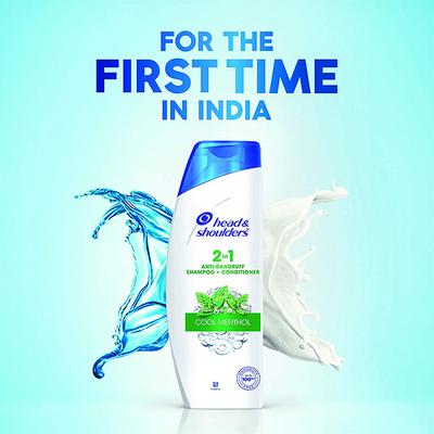 Head & Shoulders 2-in-1 Cool Menthol Anti Dandruff Shampoo + Conditioner for Women & Men 340 gm - Shampoos
