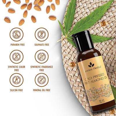 Avimee Herbal Cold Pressed Almond Oil 50 ml - Hair Oils