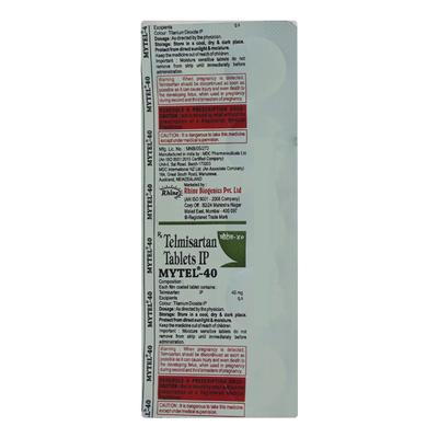MYTEL 40mg Tablet 10's - Hypertension-Ang