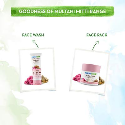 Mamaearth Multani Mitti Face Pack with Multani Mitti and Bulgarian Rose for Oil Control and Acne - Suits All Skin Types, 100gm - Face Packs