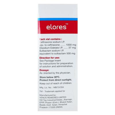 Elores 1.5gm Injection 1'S - Bacterial Infections-Cep