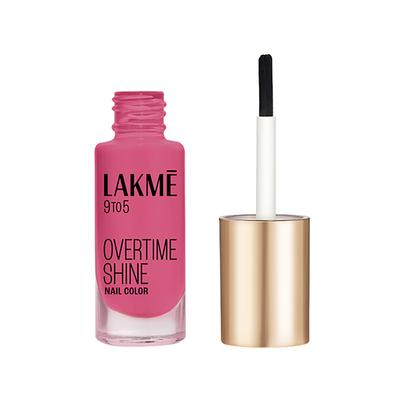 Lakme 9 To 5 Primer + Gloss Nail Color Magenta Mix 6 Ml - Nail Polish