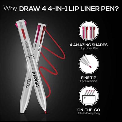 RENEE Draw 4 4-IN-1 Lip Liner 0.4 gm - Lip Liners