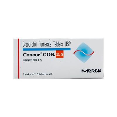 Concor Cor 2.5mg Tablet 10'S - Hypertension-Bet