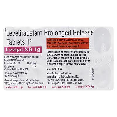 Levipil XR 1gm Tablet 10'S - Epilepsy/Convulsion-Ant