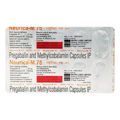 Neurica M 75mg Capsule 10'S - Neuropathic Pain-Dru