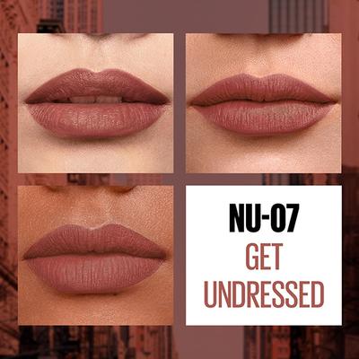 Maybelline New York Color Sensational Liquid Matte Lipstick, NU07 Get Undressed 7ml - Lipsticks