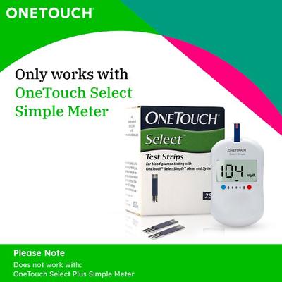 OneTouch Select Blood Glucose Test Strip 25's - Blood Glucose Monitors/Test Strips