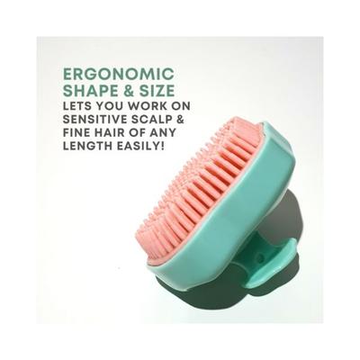Alan Truman Super-Soft Shampoo & Scalp Massage Brush - Green/Pink 1's - Hair Brushes