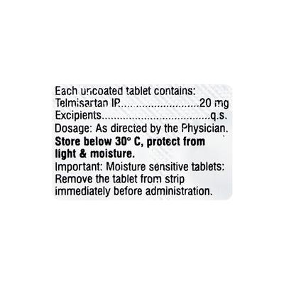 Tsart 20mg Tablet 15'S - Hypertension-Ang