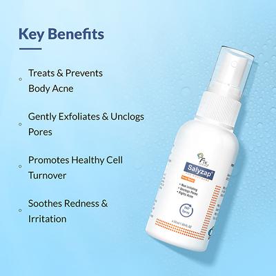 Fixderma 2% Salicylic Acid Salyzap Body Acne Spray For Acne on Back, Shoulders & Chest (50 ml) - Essential Oils