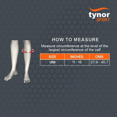 Tynor Shin & Calf Support Neoprene - Black & Green (Universal) 1's - Knee/Ankle/Leg/Foot Supports
