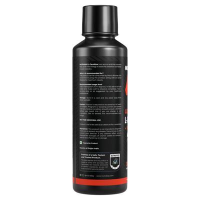 Nutrabay L Carnitine +Vitamin B5 Liquid - Lychee Crush 450 ml - Workout Essentials