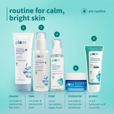 Plum Cica and Hyaluronic Acid Aqua-Light Sunscreen SPF 50 No White Cast, Non-Sticky all Skin Type 50 gm - Body Sunscreen