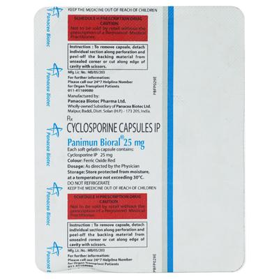 Panimun Bioral 25mg Capsule 6'S - Auto Immune Disease-Imm