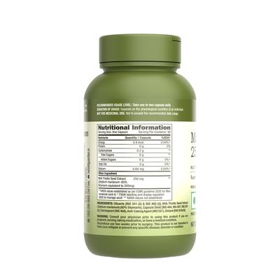 GNC Herbal Plus Milk Thistle 250 mg Capsule 90's - Herbal Dietary Supplement