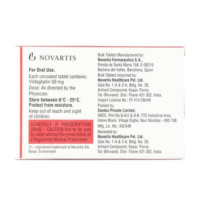 Galvus 50mg Tablet 15'S - Diabetes-Ant