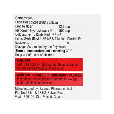 EMPRI M 12.5/500 Tablet 10's - Diabetes-Ant