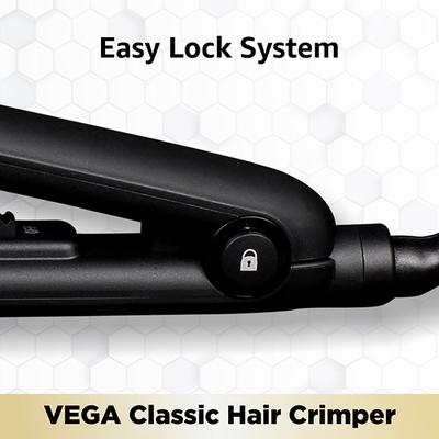 Vega Classic Hair Crimper With Ceramic Coated Plates (VHCR-01) Black 1s - Multi-Stylers