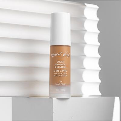 Pigment Play 3-In-1 Foundation & Concealer- Cover + Enhance + Nourish - 07 Sand Beige 30 ml - Foundation