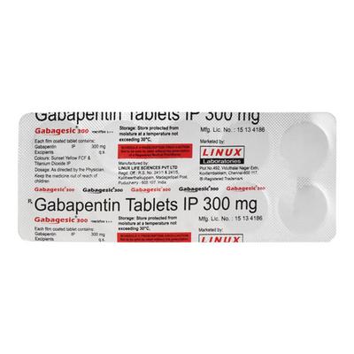 Gabagesic 300mg Tablet 10'S - Neuropathic Pain-Dru