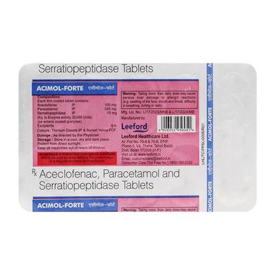 Acimol Forte Tablet 10'S - Pain relief-Nsa