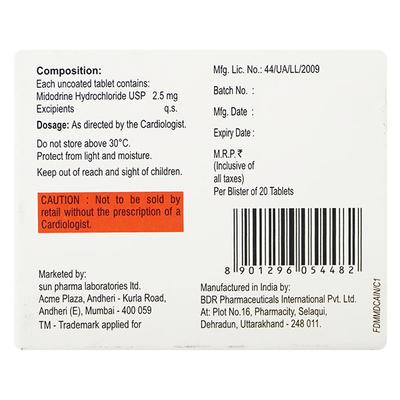 XIDORIN 2.5 Tablet 20's - Hypotension-Vas