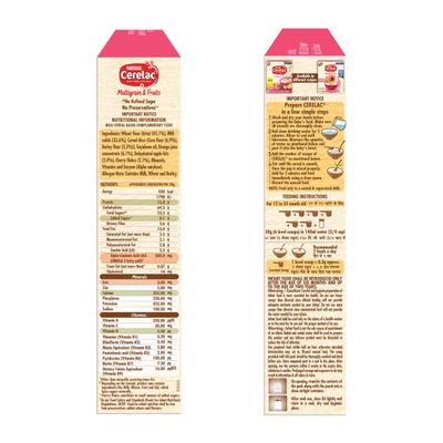 Nestle Cerelac Baby Food Cereal No Refined Sugar No Preservatives - Multigrain & Fruits (For 12 to 24 Months Baby) 300 g - Baby And Infant Supplements