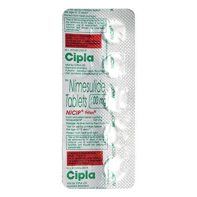 Nicip 100mg Tablet 10'S - Pain relief-Nsa