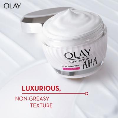 Olay Luminous Niacinamide + AHA Moisturizer Reduce Acne Marks for Clearer, Smoother Skin 50gm - Face Moisturizers