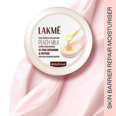 Lakme Peach Creme Moisturiser, Ceramide & Peptide, Skin Barrier Repair & Hydrated Glow 200 gm - Creams/Oils/Lotions