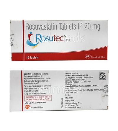 Rosutec 20mg Tablet 10'S - High Cholesterol-Dys