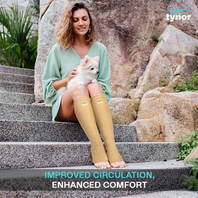 Tynor Compression Stocking Below Knee Classic (Pair) (XXL) (I 16) - Knee/Ankle/Leg/Foot Supports