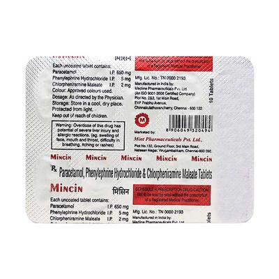 MINCIN Tablet 10's - Cough And Cold-Cou