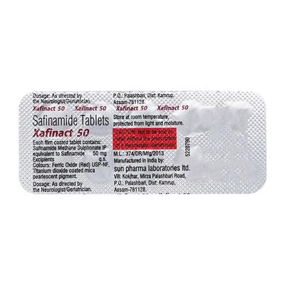 XAFINACT 50mg Tablet 10's - Parkinsonism-Apd