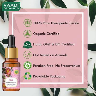 Rose Essential Oil - Improves Complexion, Evens Skin Tone - 100% Pure Therapeutic Grade 10 ml - Essential Oils
