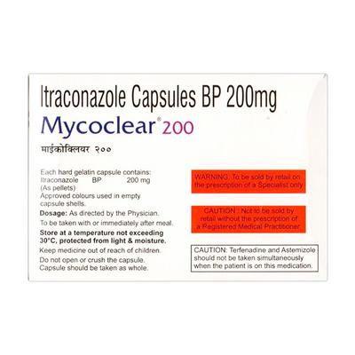 MYCOCLEAR 200 Capsule 10's - Fungal Infections-Anf