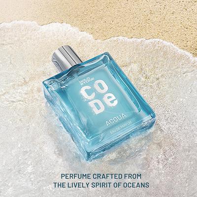 Wild Stone Code Acqua Eau De Parfum for Men, Fresh, Sparkling & Energising Premium Perfume for Men 100 ml - Men Perfumes (Edt/Edp)