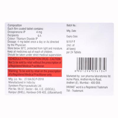 DRONIS P Tablet 24's - Contraception-Ora