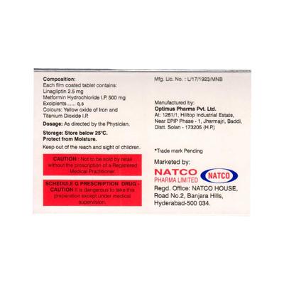 LINANAT M 2.5/500 Tablet 10's - Diabetes-Ant