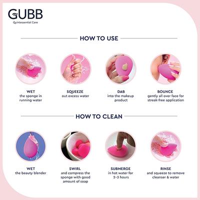 GUBB Beauty Blender, Bright Pink 18 gm - Sponges & Applicators