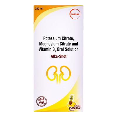 ALKASHOT B6 DELICIOUS PINEAPPLE FLAVOUR SUGAR FREE Oral Solution 200ml - Kidney Disease/Stones-Oth