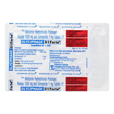 Glyciphage G1 Forte Tablet 10'S - Diabetes-Ant