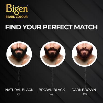 Bigen Men's Beard Color - B101 Black (40gm+40gm) 2's - Beard Colour